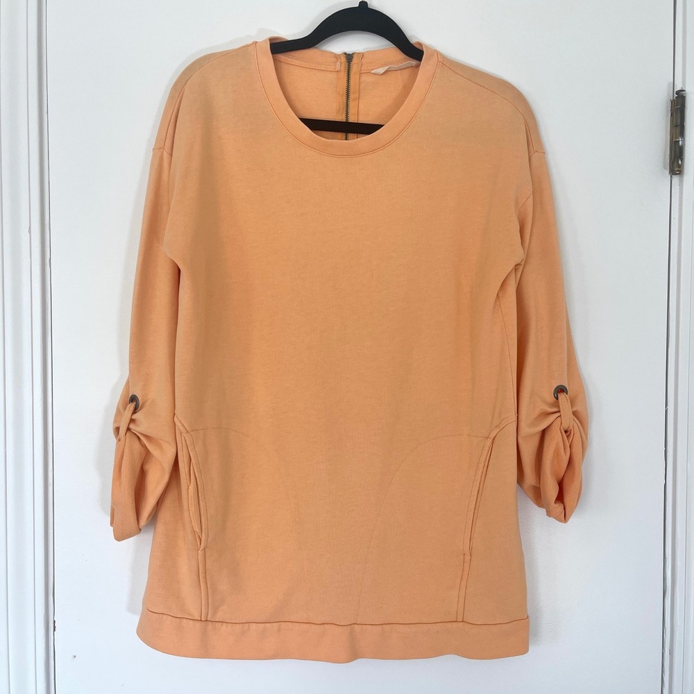 Soft Surroundings Women's Size XS Orange Soft Pullover Tunic Sweatshirt Casual